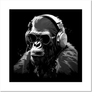 Cool summer monkey ape dj design Posters and Art